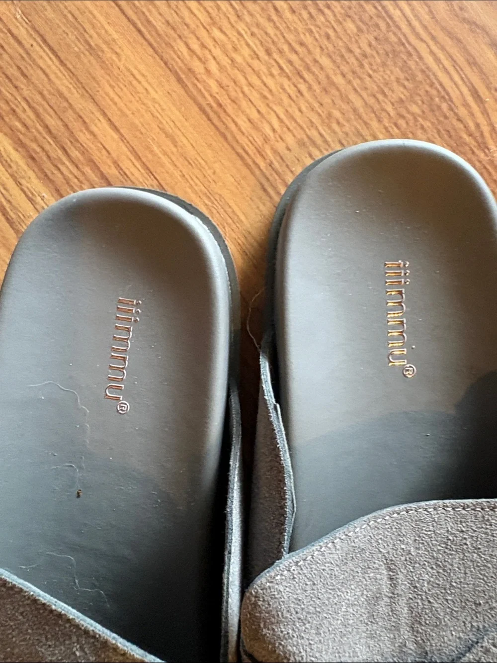 Suede Slip-On Loafer Slides - Gray